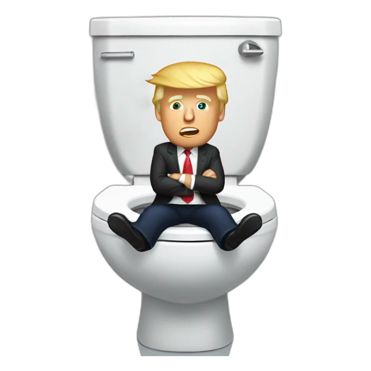donald trump on a toilet sticker