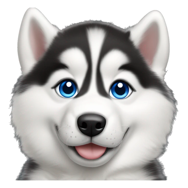 siberian husky puppy with black and white fur with blue eyes sticker