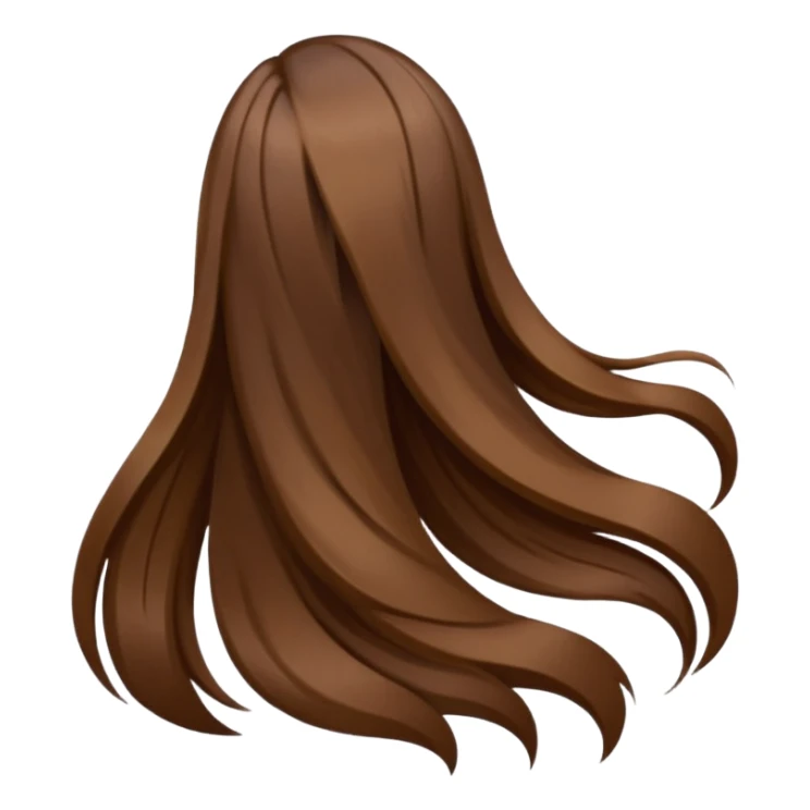back view of long brown hair sticker