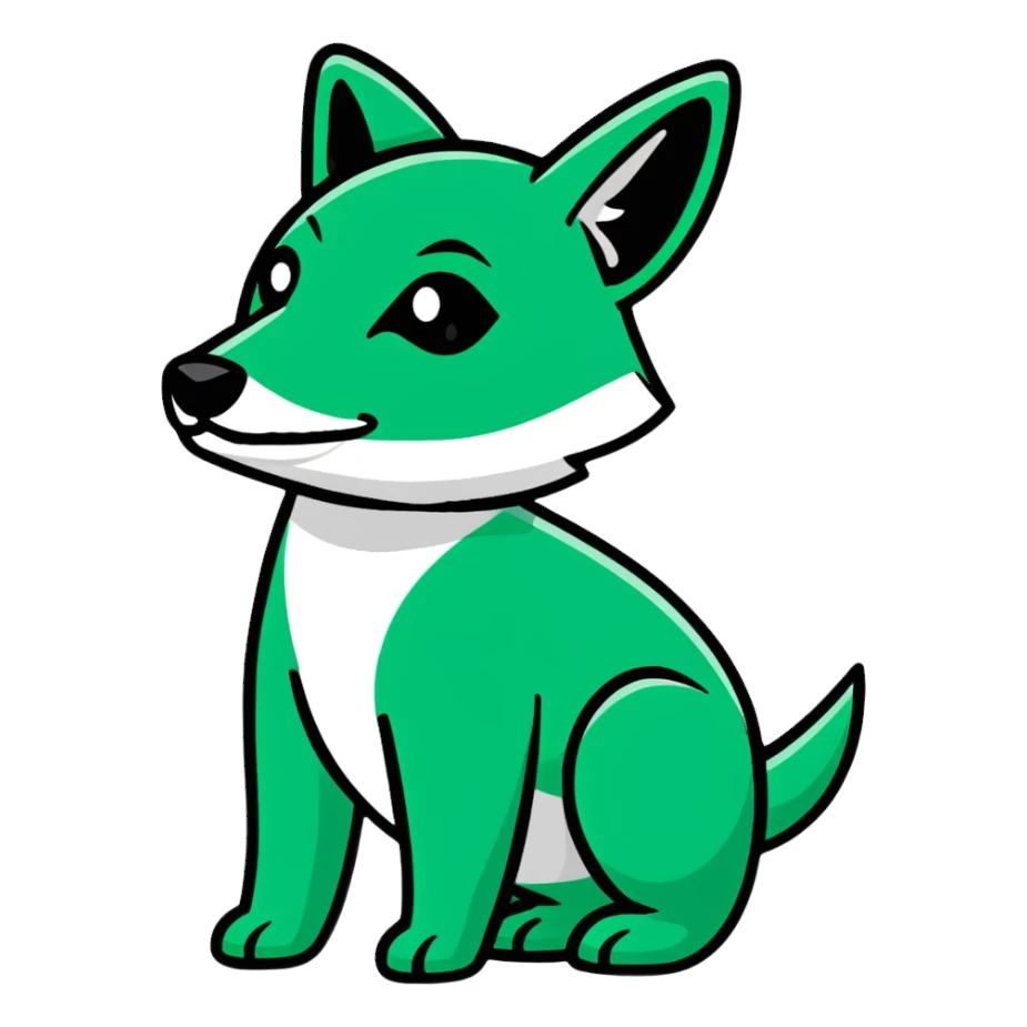 Geometric Maya glyph animal symbol, strictly only white and deep dark green colors, sharp clean lines, angular, no cute styling sticker