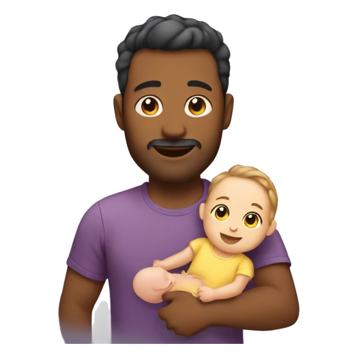 Dad holding baby girl sticker