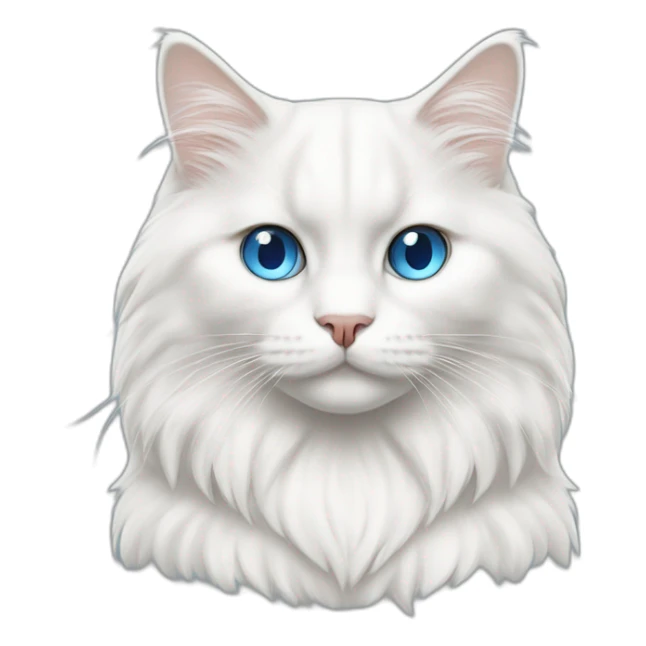White siberian cat with crey ears and blue eyes sticker