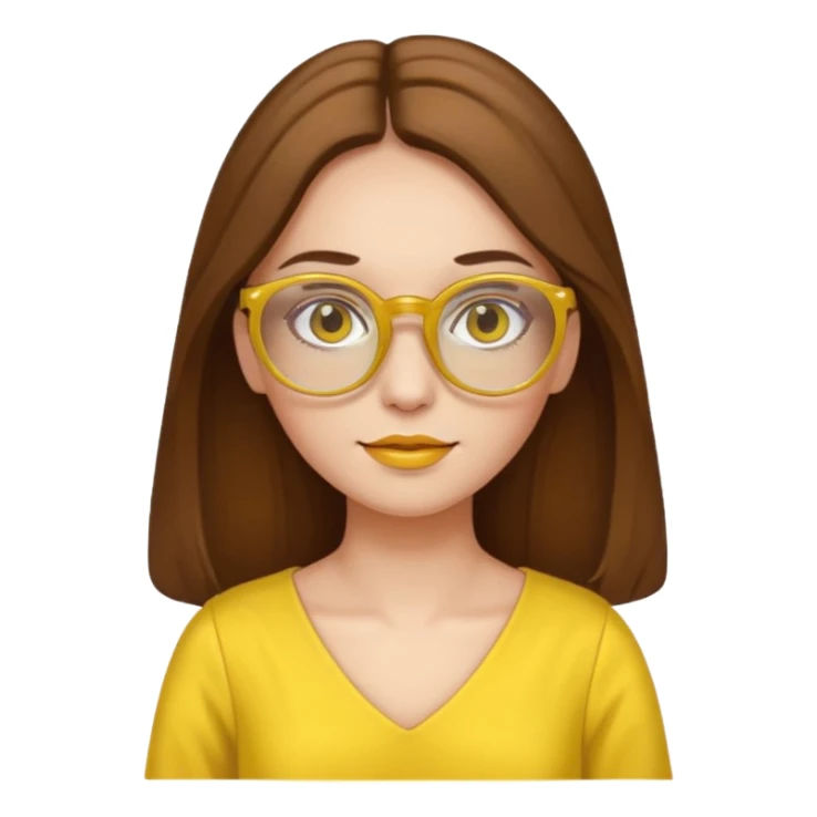 yellow glasses and yellow dressed woman long hair sticker