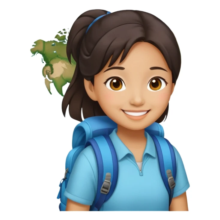 a chinese girl travel around world sticker