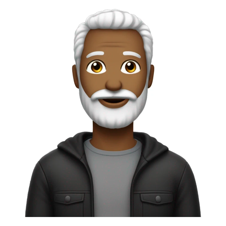 um homem adulto cm barba preta e branca com cabelo preto e branco e com olhos castanhos e pele branca e ele está sorrindo sticker