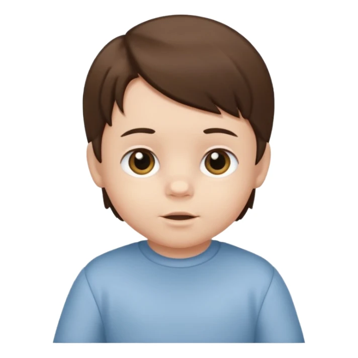 white baby boy with brunette straight hair  sticker