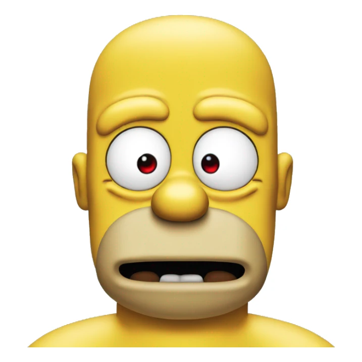 Homer Simpson with red and black eyes sticker