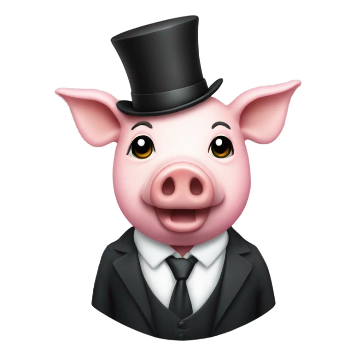 crosshairs on a pig in a suit and tie with top hat sticker