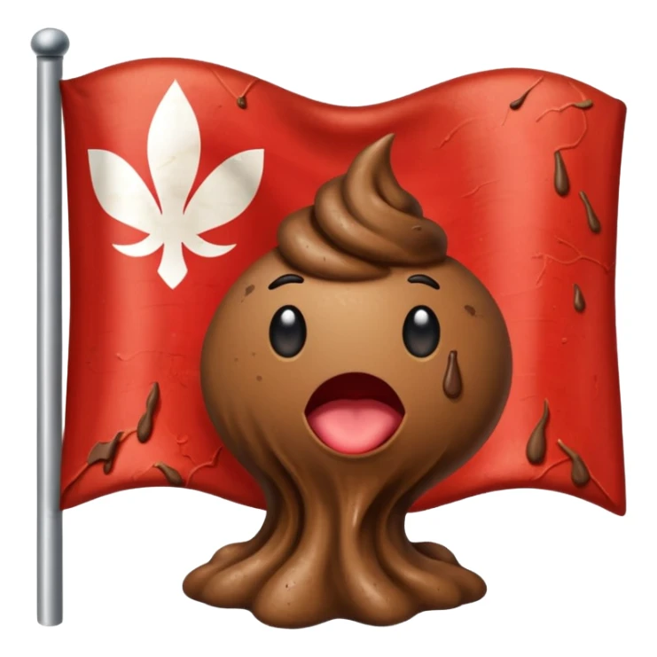 Make a Indonesian flag but there's poop inside the flag sticker