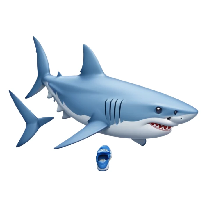 A shark with blue nike shoes  sticker