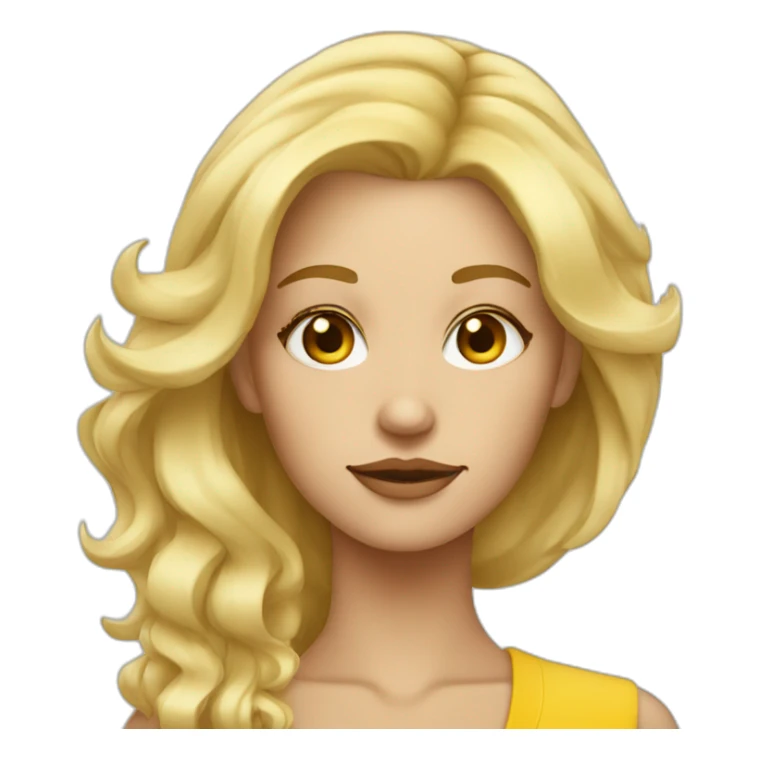 femme aux cheveux blonde et au yeux jaune sticker