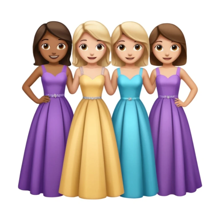 girls in a prom sticker