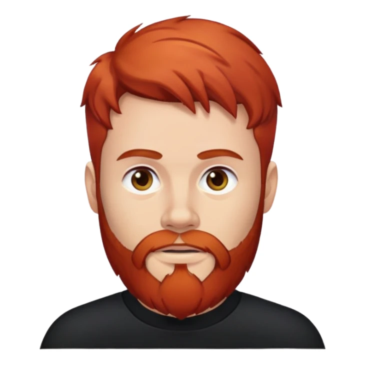 Guy with red colored beard, dark hair and Black Pullover sticker