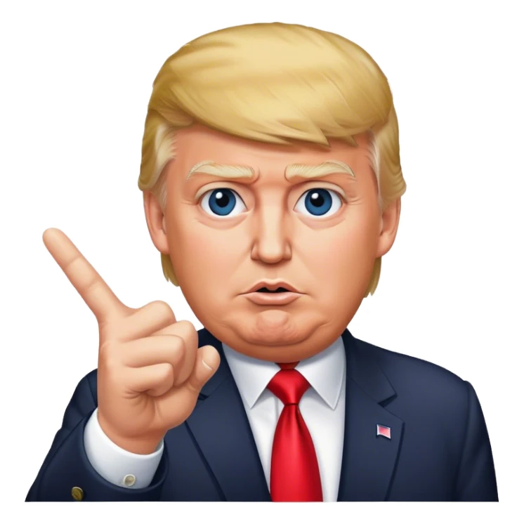 Donald  Trump shows hand  victory hyperrealistic sticker