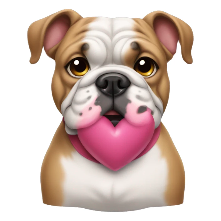 A bulldog francês with hearts  sticker