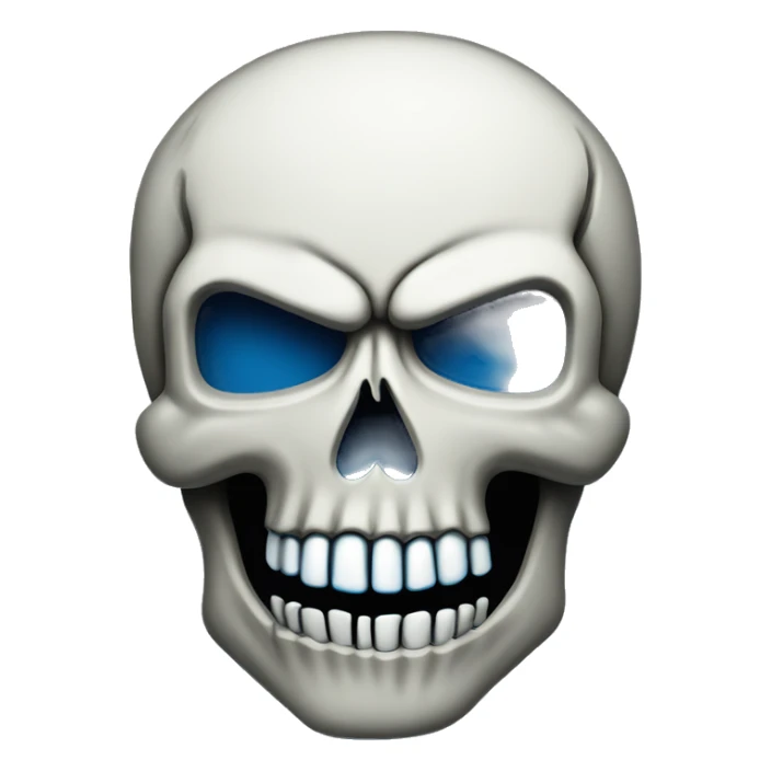 the skull of the punisher colored in blue  sticker