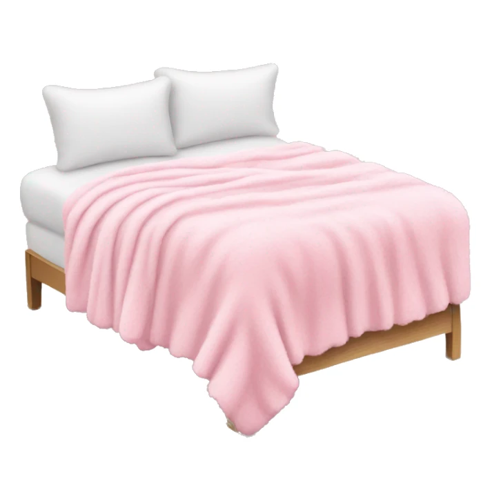 White bed with pink fluffy blanket and pink pillows  sticker