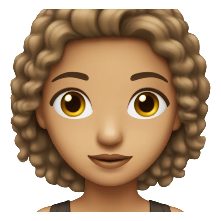 menina cabelo castanho  olho castanho pele beje sticker