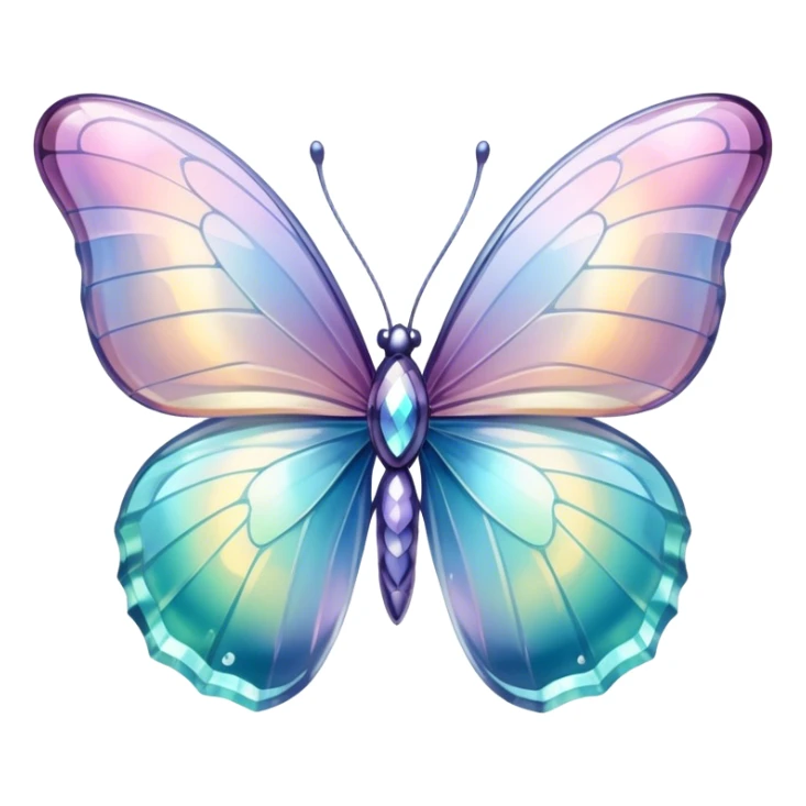 Pastel sparkly glittery shiny iridescent glass crystal butterfly sticker