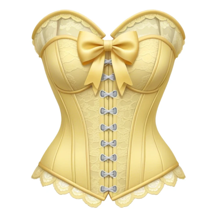 pastel yellow lace corset with bows sticker