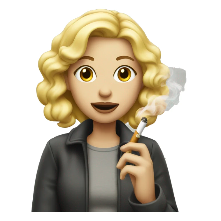 Blonde girl smoking  sticker