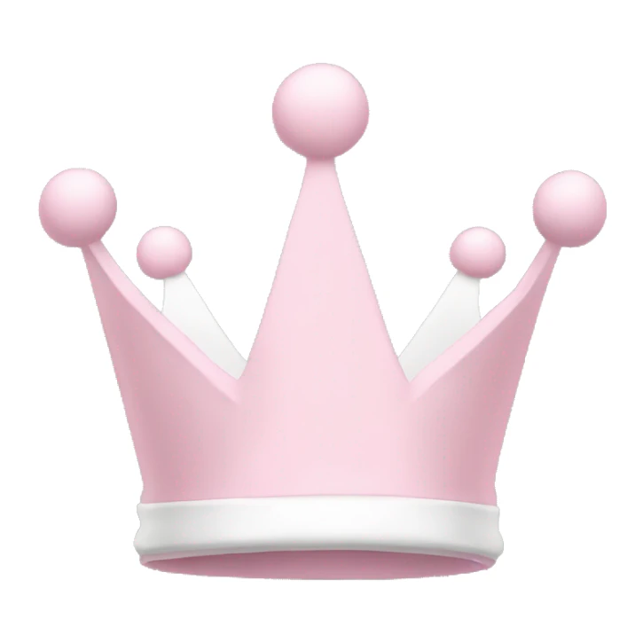 White and pastel pink crown sticker