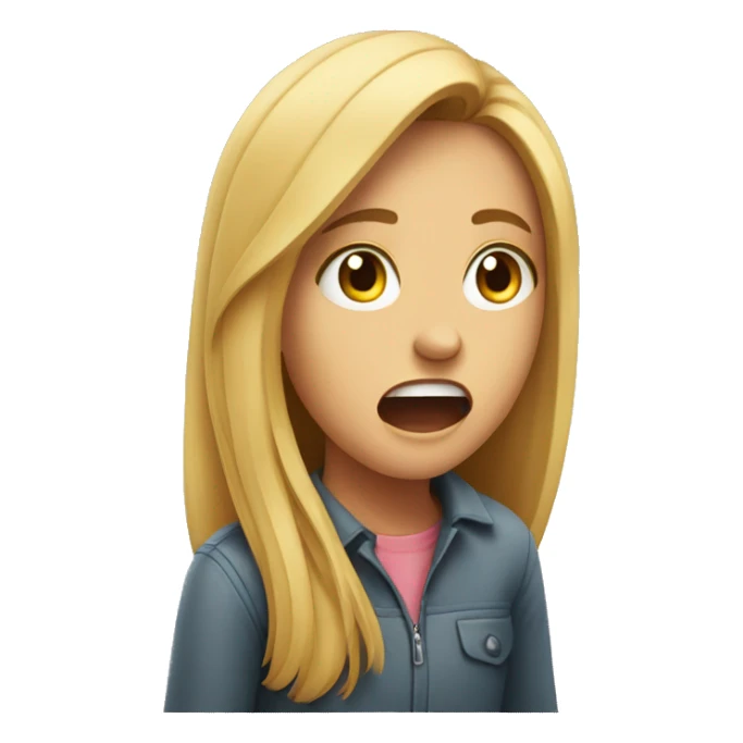 girl yells at man sticker