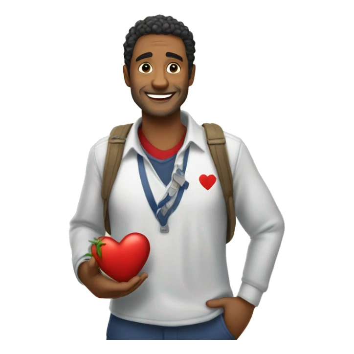 Mariano con corazón en yamas sticker