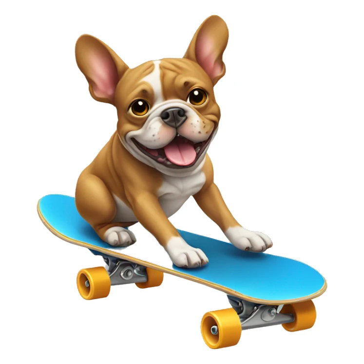 French bull dog riding a skateboard  sticker