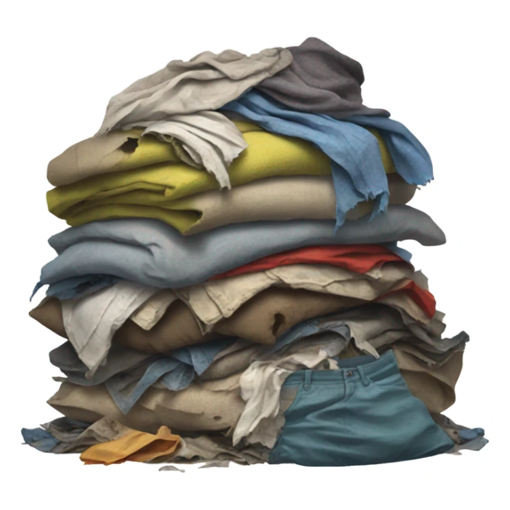 pile of ripped rotten clothes sticker