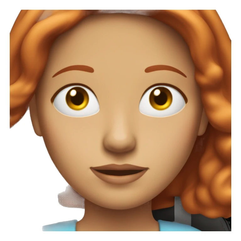 red haired young woman going on a long drive sticker