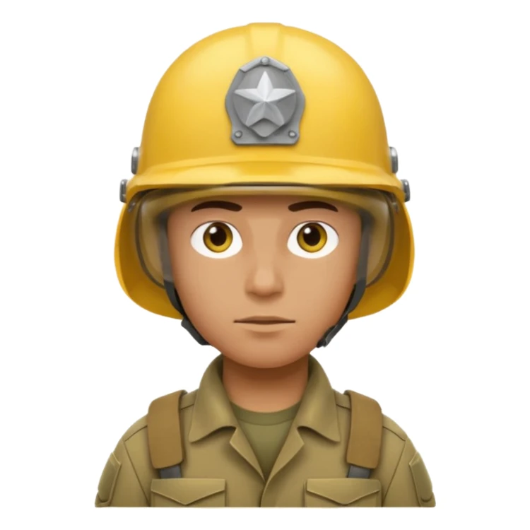 Soldier just face generic yellow with helmet no insignia sticker