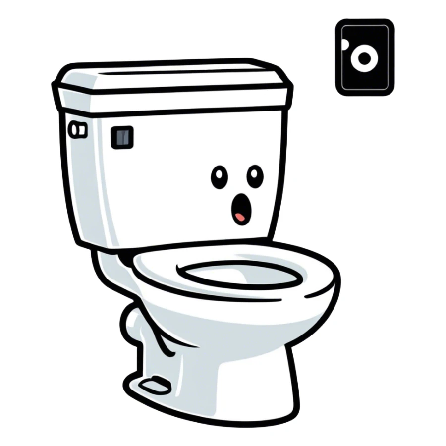 Head comming out of a toilet sticker