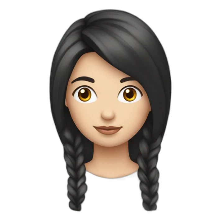 lange schwarze haare, helle hautfarbe, weiblich sticker