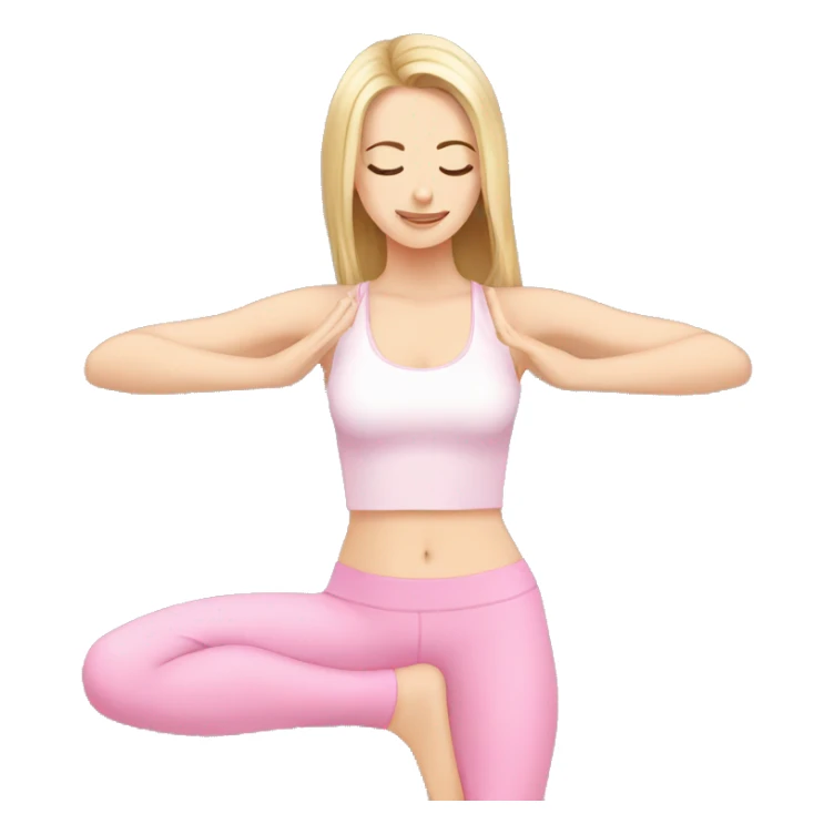 beautiful white girl doing yoga pink sticker