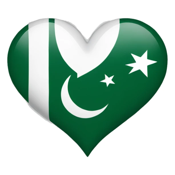 pakistan flag as a heart emoji  sticker
