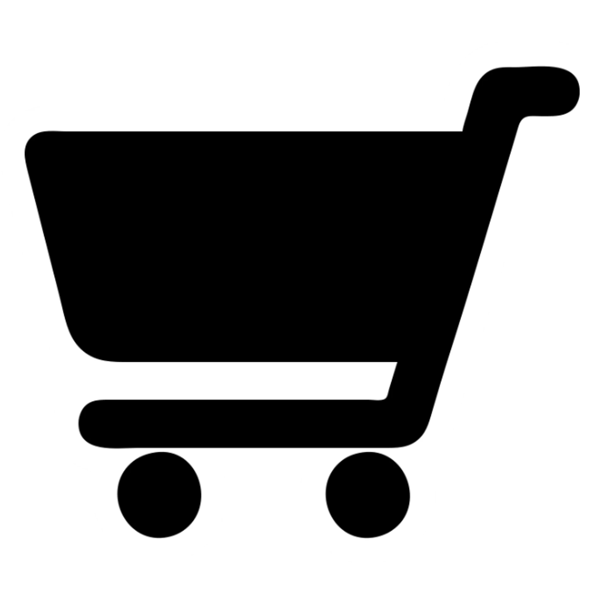 A simple shopping cart icon, minimalist design sticker