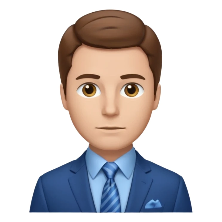 white man with brown hair in blue elegant suit sticker