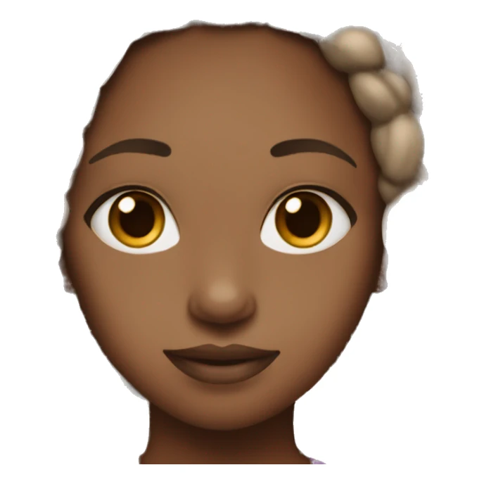 black girl with almond brown eyes and braids  sticker
