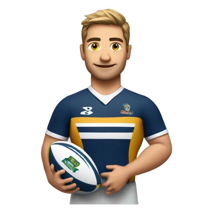 rugby player with rugbyball sticker