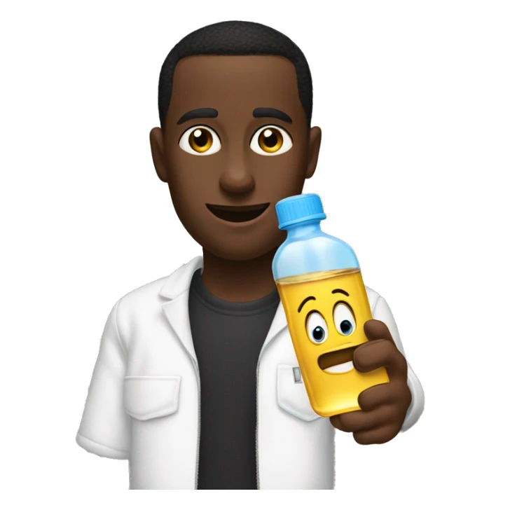 Diddy with a baby oil bottle sticker