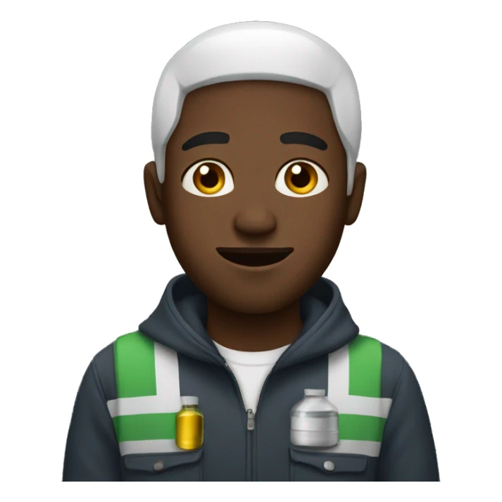 Black male with oil sticker