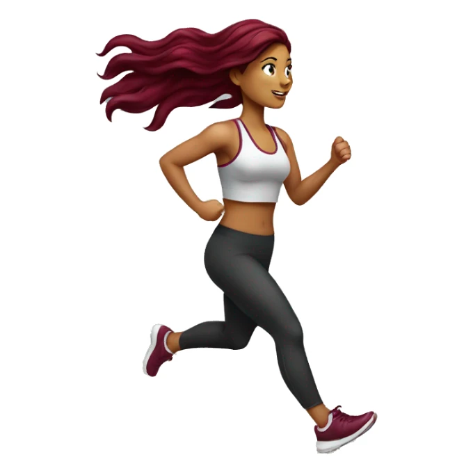 Beautiful tattooed  burgundy long haired woman jogging sticker