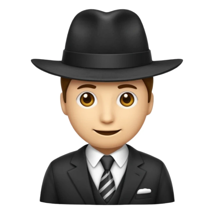 Hazme un emoji de una persona que esté vestida como un gánster  sticker