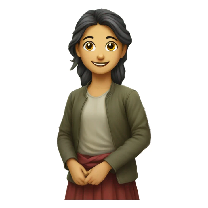 smiling girl under a tree, Kurdish  sticker