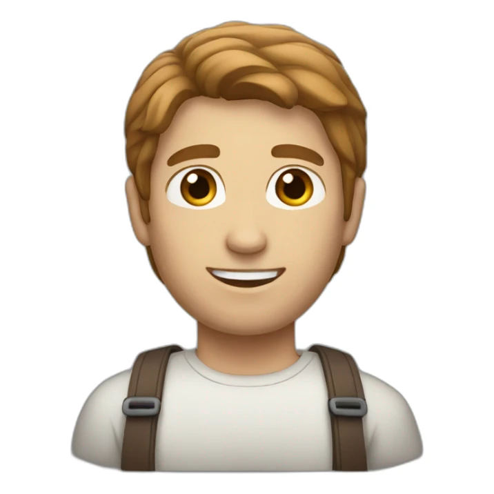 Generic white male with brown hair sticker