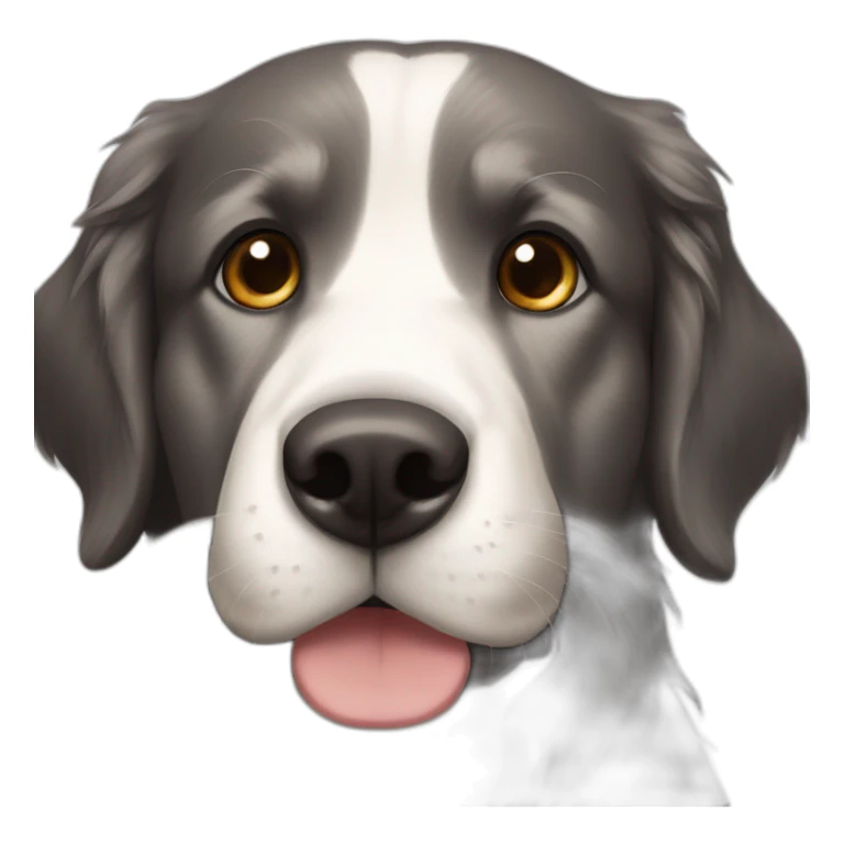 black golden retriever with brown eyes and white patch around nose sticker
