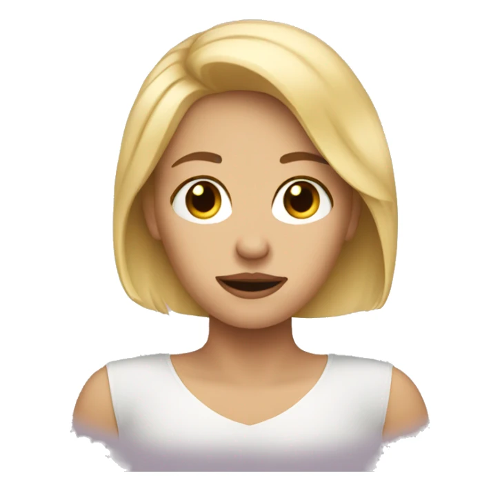 A blonde woman who has emotions sticker