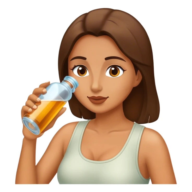 Woman drinking out of a bottle  sticker