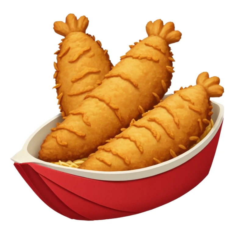 5 breaded chicken tenders in a red paper food boat  sticker